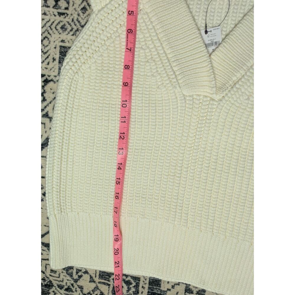Banana Republic Sweater Vest Ivory Cotton Sleeveless Knit - Picture 5 of 7